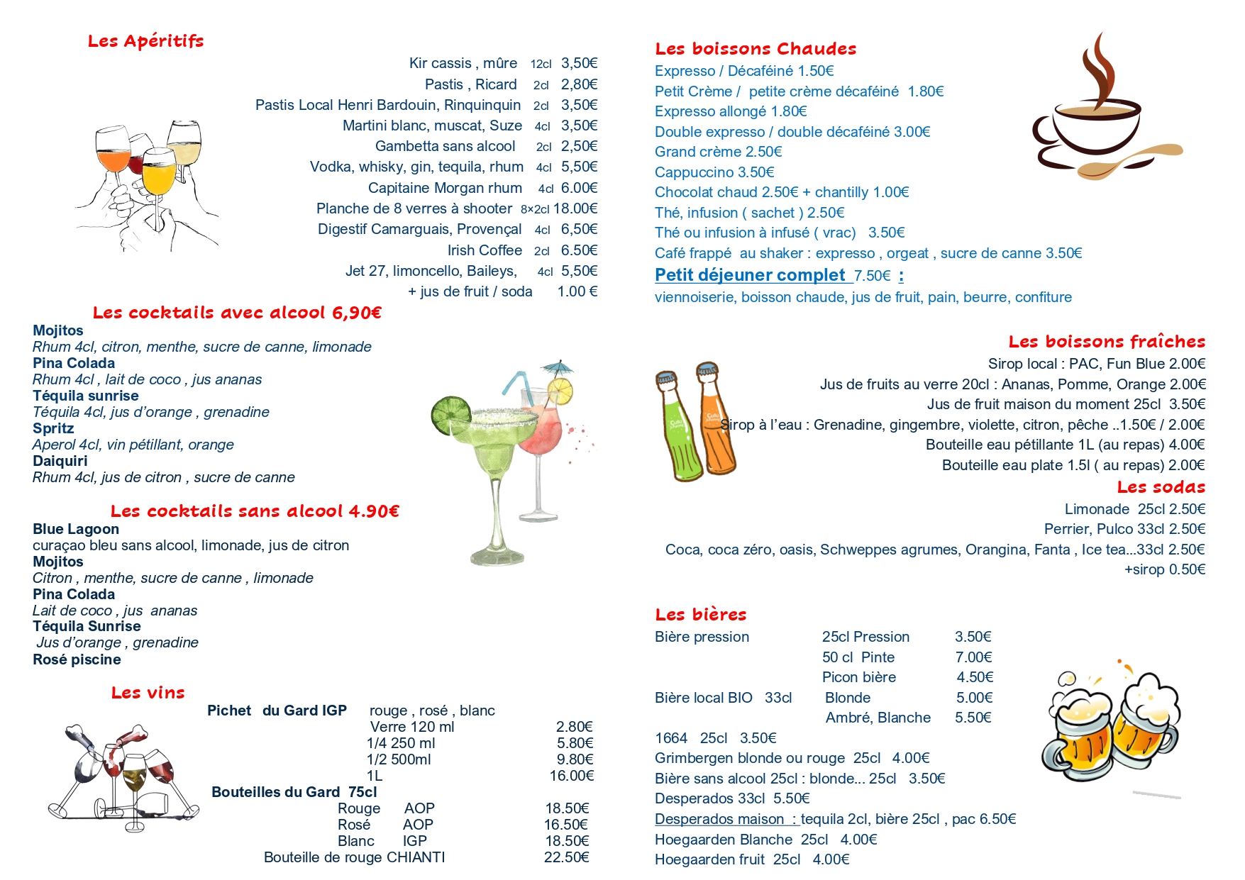Carte des Boissons 2024